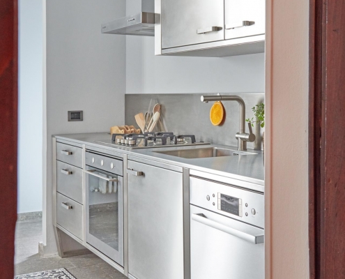 Cucina in Acciaio in un Palazzo Barocco